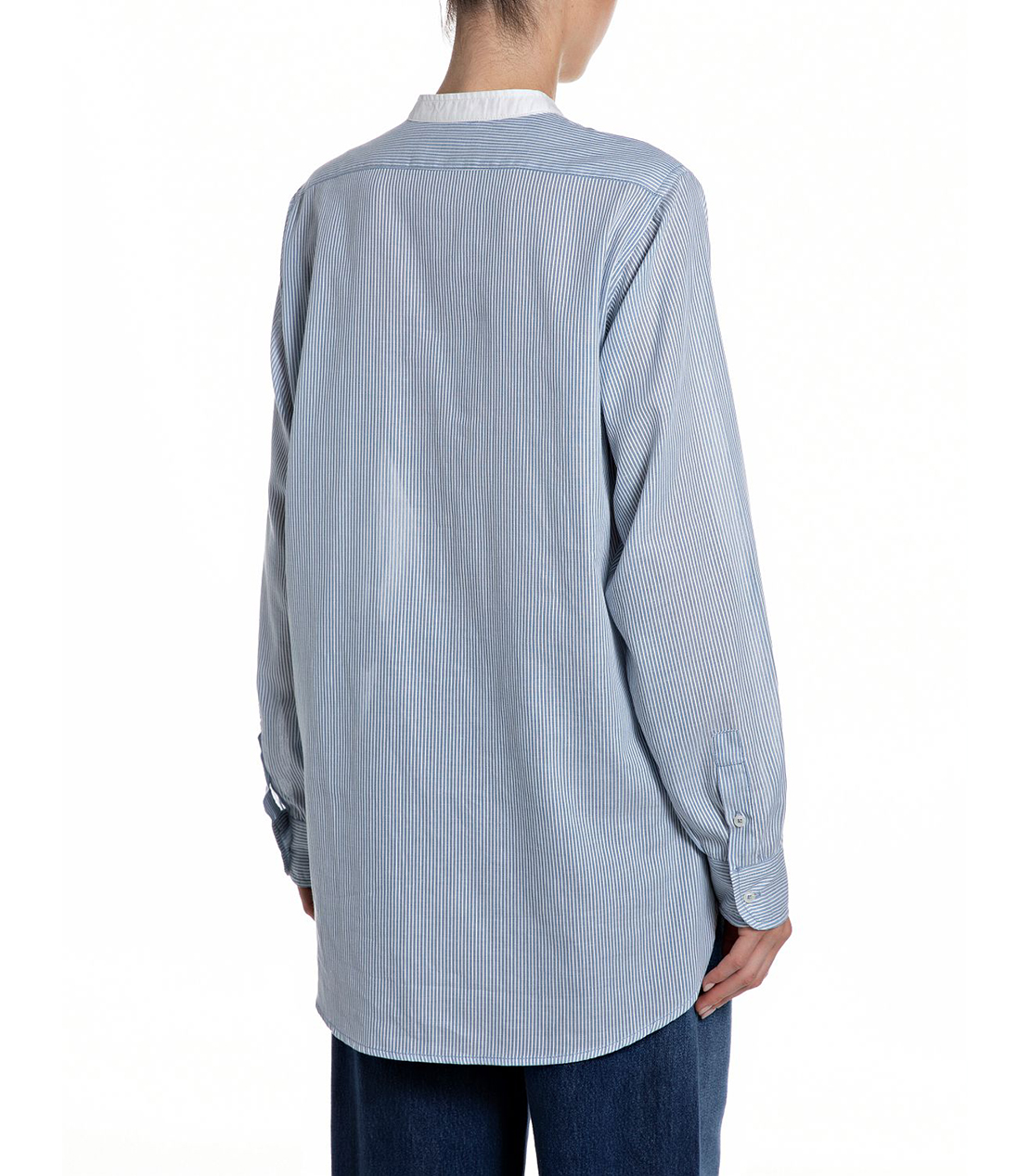 コットンドビーストライプオーバーシャツ 詳細画像 ライトブルー 2